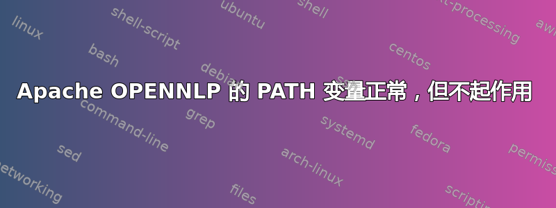 Apache OPENNLP 的 PATH 变量正常，但不起作用