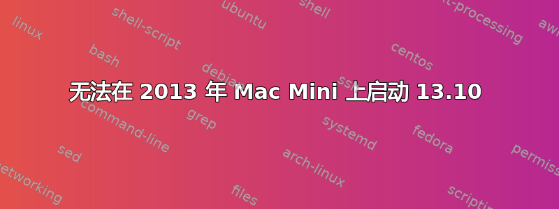 无法在 2013 年 Mac Mini 上启动 13.10