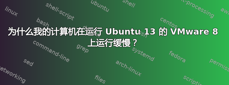 为什么我的计算机在运行 Ubuntu 13 的 VMware 8 上运行缓慢？