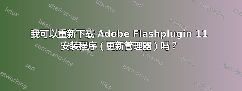 我可以重新下载 Adob​​e Flashplugin 11 安装程序（更新管理器）吗？