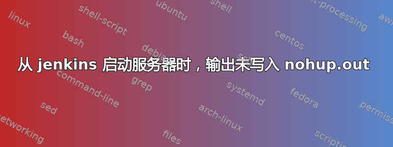 从 jenkins 启动服务器时，输出未写入 nohup.out