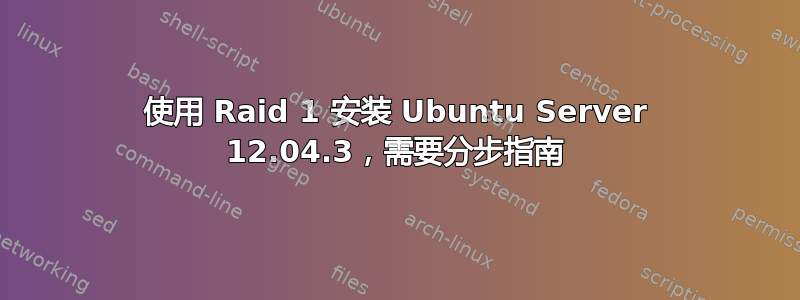 使用 Raid 1 安装 Ubuntu Server 12.04.3，需要分步指南