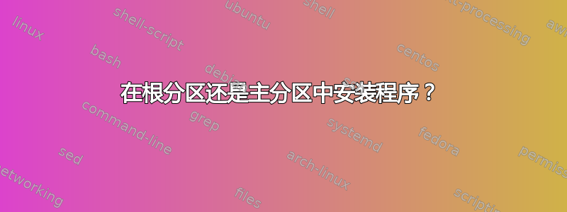 在根分区还是主分区中安装程序？