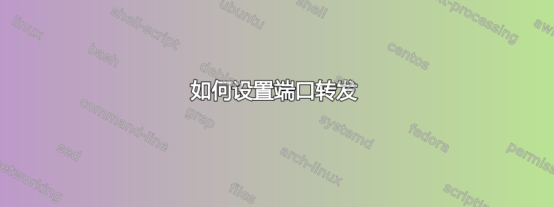 如何设置端口转发