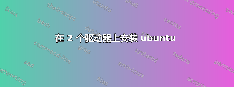 在 2 个驱动器上安装 ubuntu