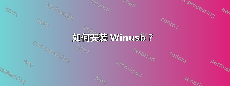 如何安装 Winusb？