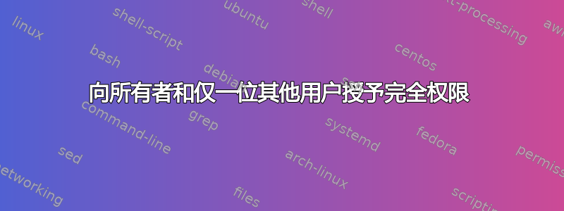 向所有者和仅一位其他用户授予完全权限