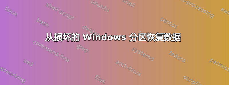 从损坏的 Windows 分区恢复数据