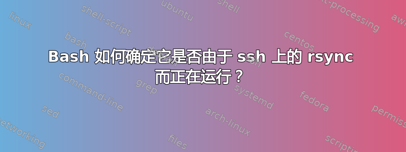 Bash 如何确定它是否由于 ssh 上的 rsync 而正在运行？