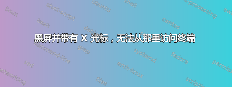 黑屏并带有 X 光标，无法从那里访问终端