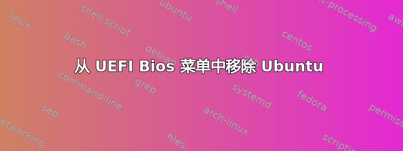 从 UEFI Bios 菜单中移除 Ubuntu