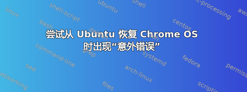 尝试从 Ubuntu 恢复 Chrome OS 时出现“意外错误”