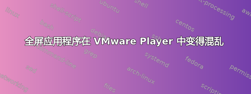 全屏应用程序在 VMware Player 中变得混乱