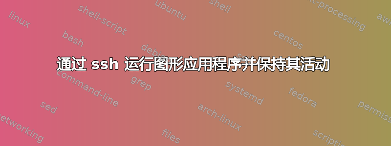 通过 ssh 运行图形应用程序并保持其活动