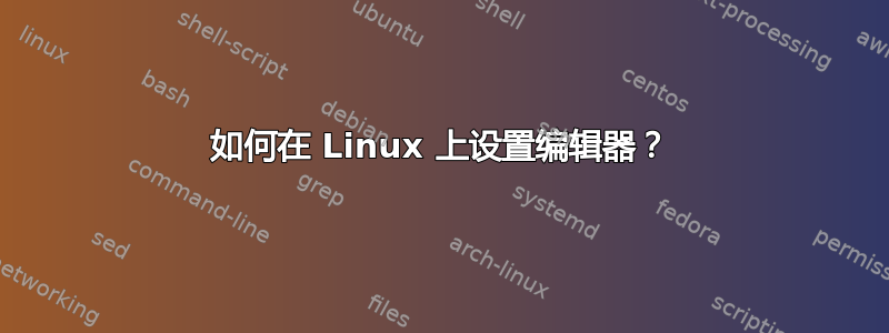 如何在 Linux 上设置编辑器？