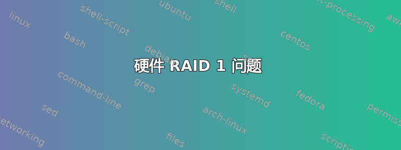 硬件 RAID 1 问题