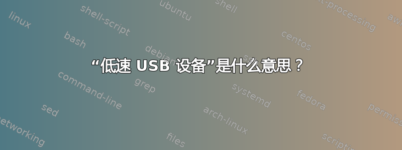 “低速 USB 设备”是什么意思？