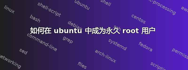 如何在 ubuntu 中成为永久 root 用户