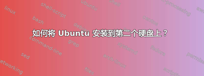 如何将 Ubuntu 安装到第二个硬盘上？