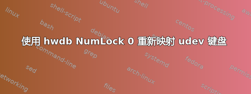 使用 hwdb NumLock 0 重新映射 udev 键盘