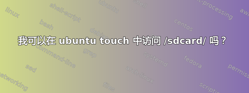 我可以在 ubuntu touch 中访问 /sdcard/ 吗？