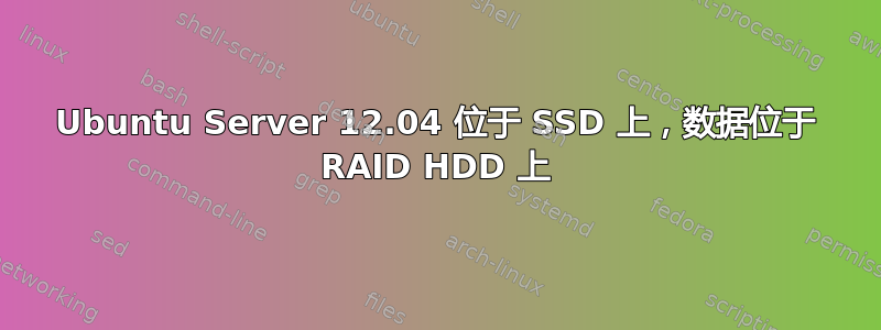 Ubuntu Server 12.04 位于 SSD 上，数据位于 RAID HDD 上