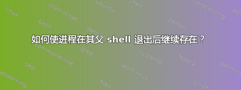 如何使进程在其父 shell 退出后继续存在？