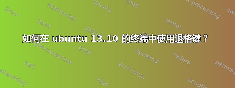 如何在 ubuntu 13.10 的终端中使用退格键？