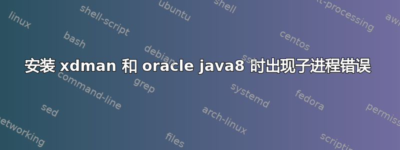 安装 xdman 和 oracle java8 时出现子进程错误