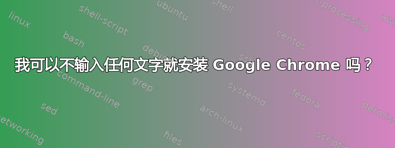 我可以不输入任何文字就安装 Google Chrome 吗？