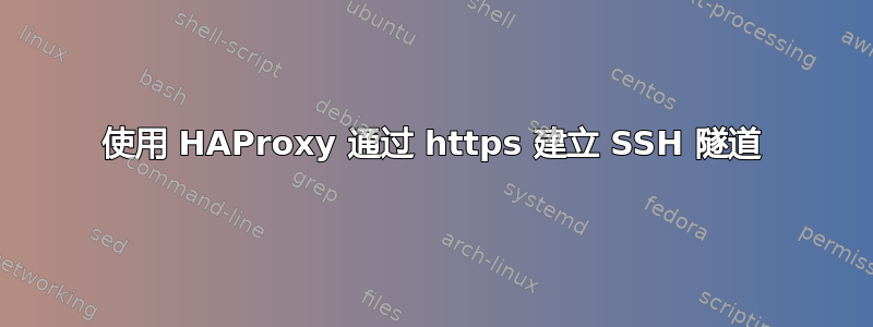 使用 HAProxy 通过 https 建立 SSH 隧道