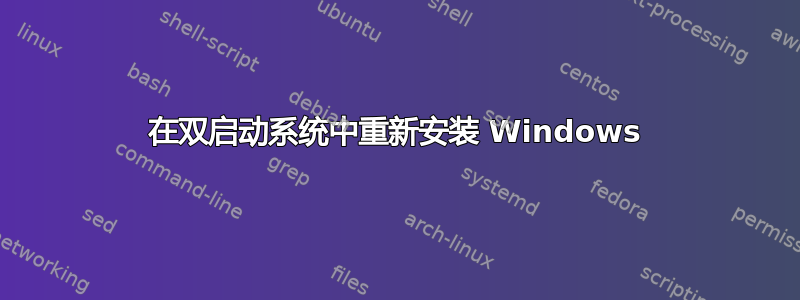 在双启动系统中重新安装 Windows