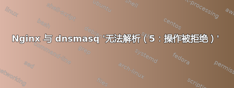 Nginx 与 dnsmasq '无法解析（5：操作被拒绝）'