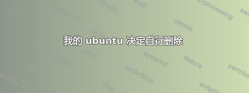 我的 ubuntu 决定自行删除