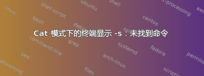 Cat 模式下的终端显示 -s：未找到命令