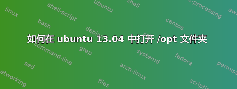 如何在 ubuntu 13.04 中打开 /opt 文件夹