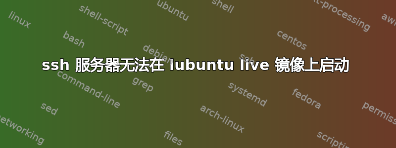 ssh 服务器无法在 lubuntu live 镜像上启动