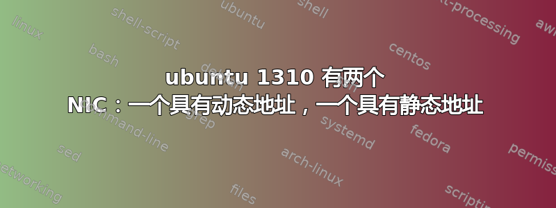 ubuntu 1310 有两个 NIC：一个具有动态地址，一个具有静态地址