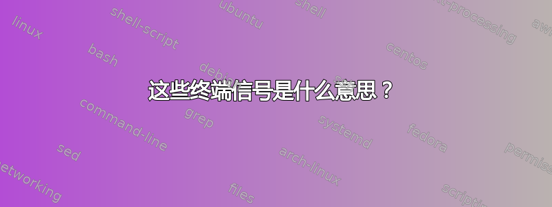 这些终端信号是什么意思？