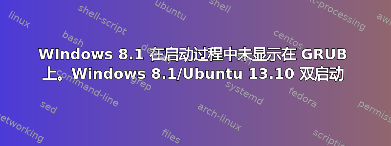 WIndows 8.1 在启动过程中未显示在 GRUB 上。Windows 8.1/Ubuntu 13.10 双启动