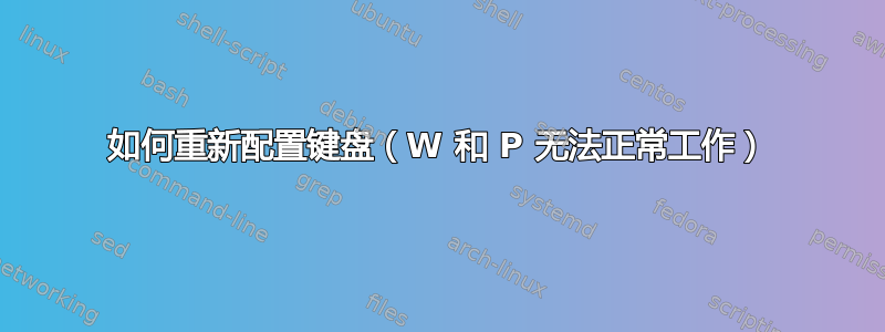 如何重新配置​​键盘（W 和 P 无法正常工作）