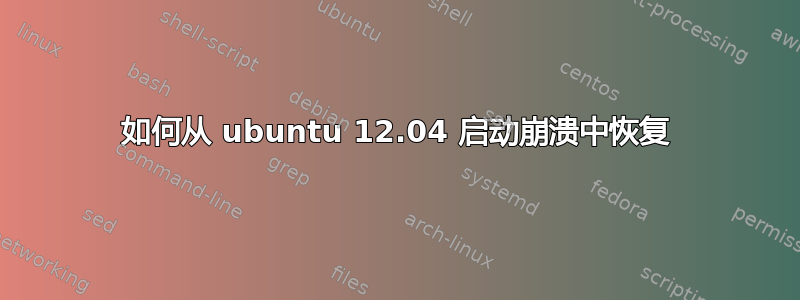 如何从 ubuntu 12.04 启动崩溃中恢复