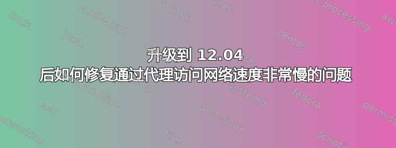 升级到 12.04 后如何修复通过代理访问网络速度非常慢的问题