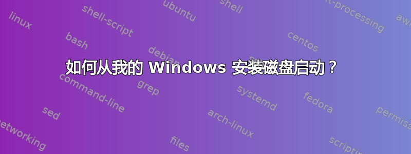 如何从我的 Windows 安装磁盘启动？