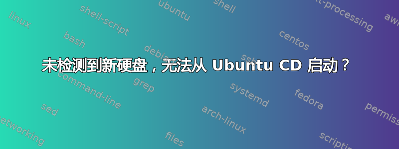 未检测到新硬盘，无法从 Ubuntu CD 启动？