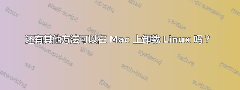 还有其他方法可以在 Mac 上卸载 Linux 吗？