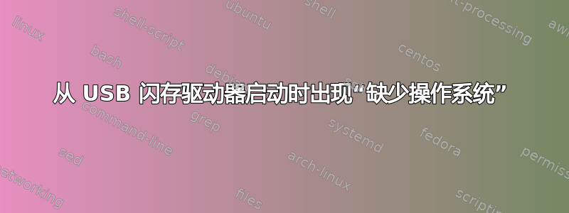 从 USB 闪存驱动器启动时出现“缺少操作系统”