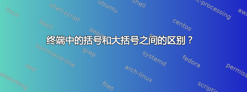 终端中的括号和大括号之间的区别？ 