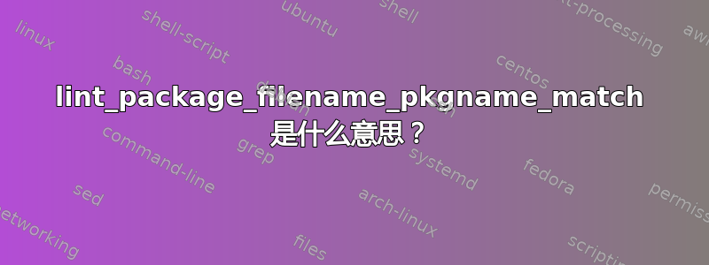 lint_package_filename_pkgname_match 是什么意思？