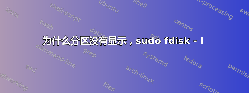 为什么分区没有显示，sudo fdisk - l